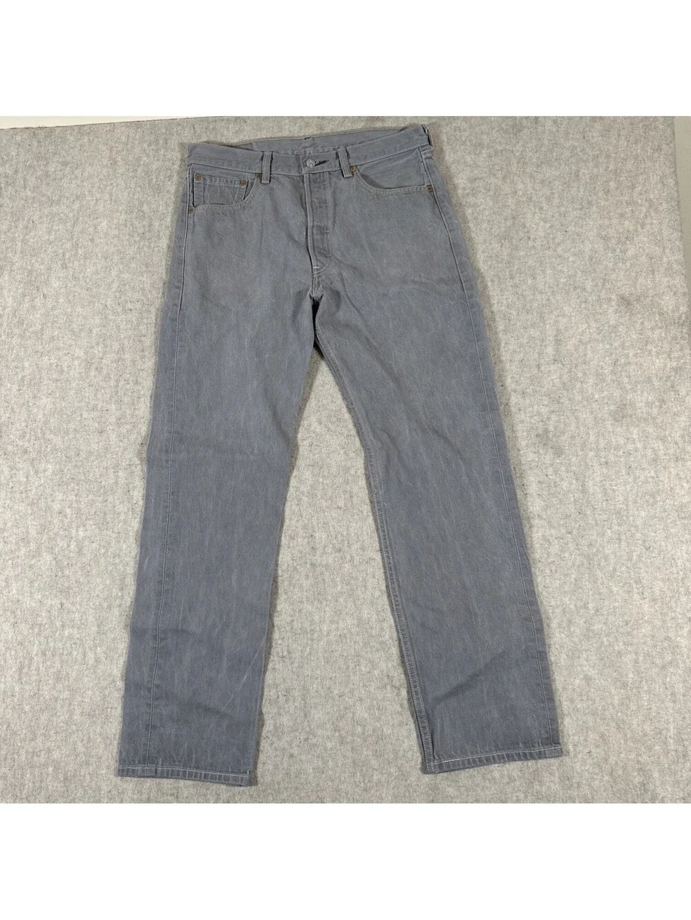 LEVI'S 501 Original Fit Jeans Men's 34 (32x31) Button Fly Gray Cotton Denim